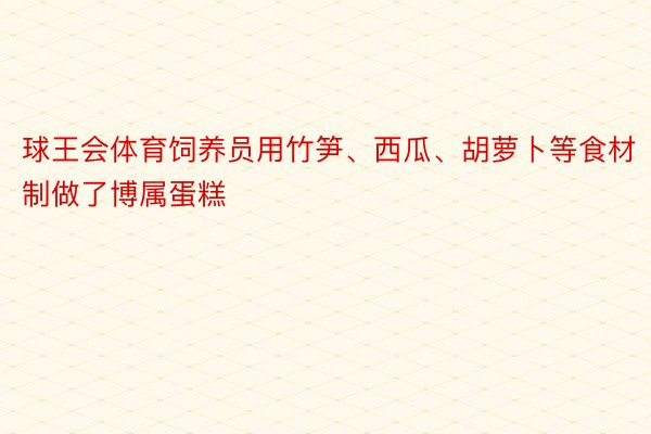 球王会体育饲养员用竹笋、西瓜、胡萝卜等食材制做了博属蛋糕